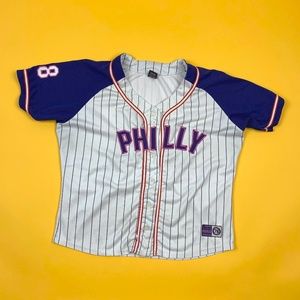 Vtg Soho Babe Sports Philly Baseball Top Shirt
